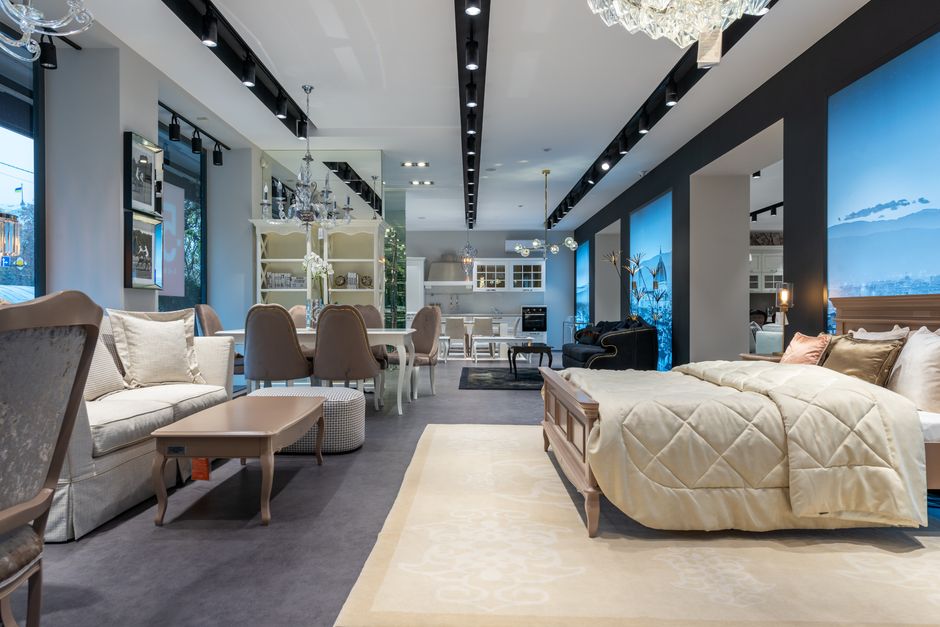 Modern furniture showroom interior